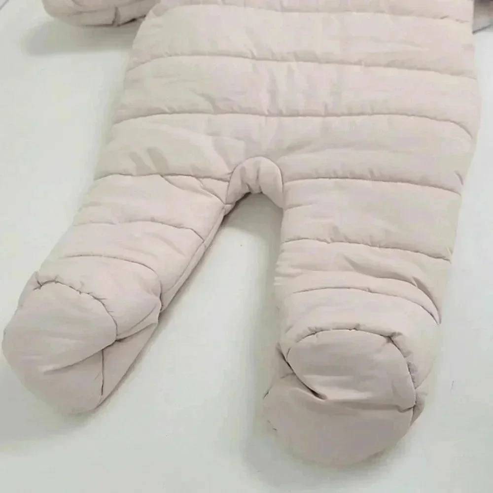 Jacadi Baby One-Piece Unisex Beige Quilted Snow Suit